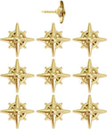 Compass Push Pins - Gold Metal Compass Rose Pins - for Cork Board, Maps, or Lapel Pin Use - Designed in USA - Set of 10