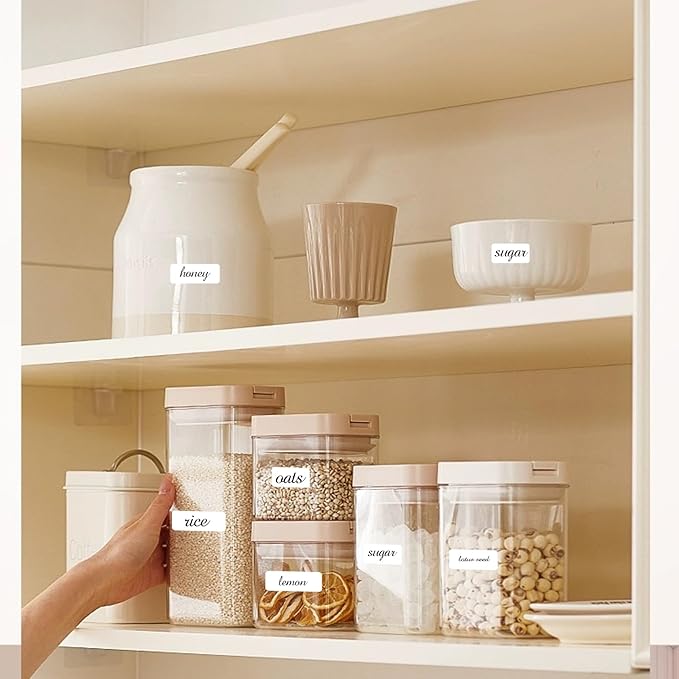 1000 Blank Removable Labels, Blank Removable Freezer Labels Water Oil Resistant with Perforation Line for Food Containers Jars Pantry Organization (Each Measures 1x 3 Inch)