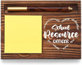 School Resource Officer Gift Sticky Note Holder Wooden, Thank You SRO, Appreciation Gift for School Resource Officer Social Worker Office Decor Desk Self-Stick Note Pad Holders TZP15