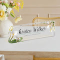 Desk Name Plate Personalized, Premium White Calla Lily Acrylic Desk Name Plate, Personalized Name Plate for Desk, Office Decor for Women or Men Coworkers, Boss, Employee, Teacher