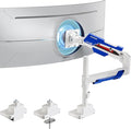 ARES WING CoreArm Single Monitor Mount, Ultrawide Monitor Arm for 24 to 57'' Heavy Duty Curved Screen, Adjustable Gas Spring Monitors Arm Stand up to 66LBS with 75/100/200 Vesa Mount, White