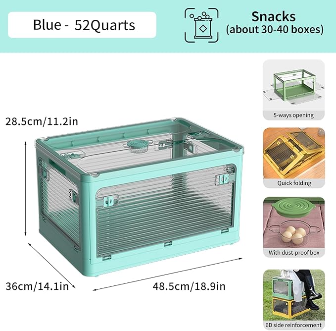 3 PACK Stackable Storage Bins, 50 Liters Closet Organizers with 3 Lids, Wheels, Drawers, Foldable Collapsible Box for Clothes and Camping Out Doors Bins, Mixed Color