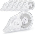 JEFURE 6 Pcs Correction Tape, 98.43 Ft White Wrong Out Tear-Resistant Bulk, Instant Corrections Easy To Use Applicator for School, Office, Note Taking, Journal (Tape Width 0.2 in，Clear)