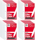 Kaisa Notebook Paper - 24 Pack, 8x10.5, Wide Ruled, 3-Ring Binder, 125 Sheets/Pack, 3-Hole Punch