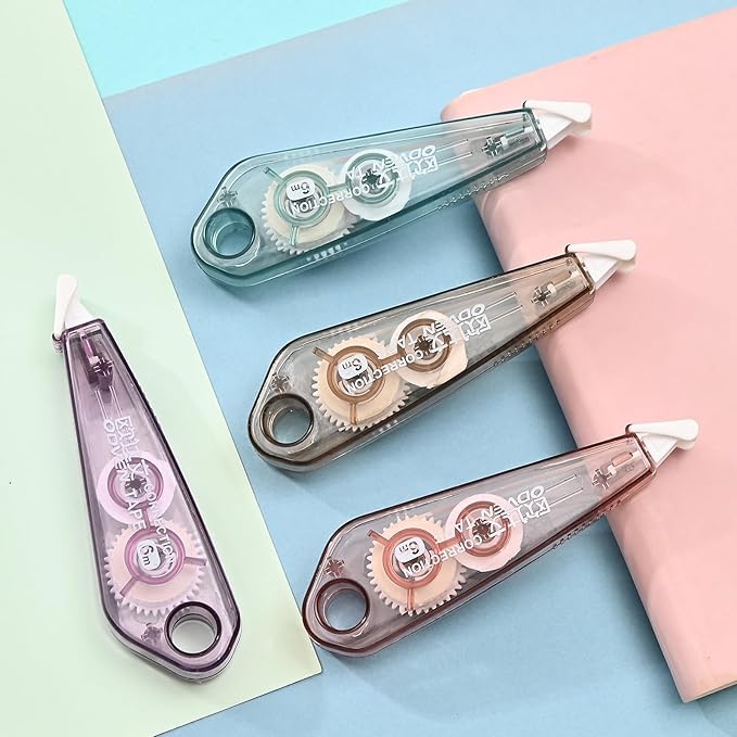BAYTORY 8 Pcs White Correction Tape, Aesthetic Pull Out Tape 0.2" x 236" for Instant Corrections and Easy to Use Applicator, Correct Wrong Writing for Teacher & Classroom supplies (Morandi)