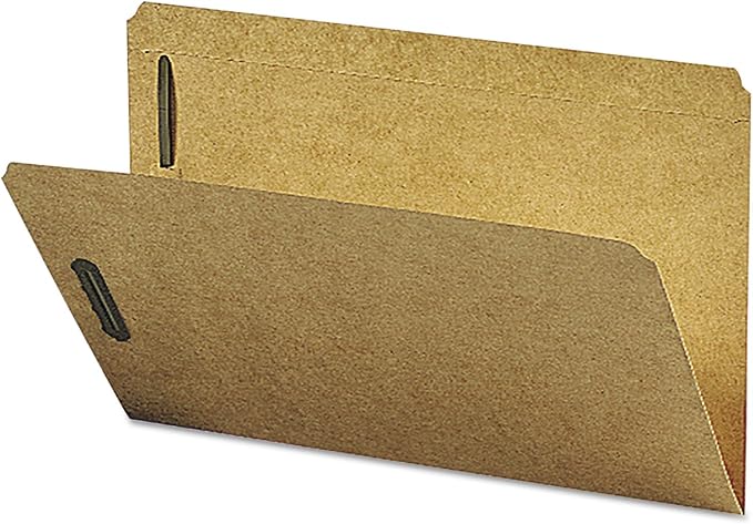 Smead Fastener File Folder, 2 Fasteners, Reinforced Straight-Cut Tab, Legal Size, Kraft, 50 Per Box (19813)