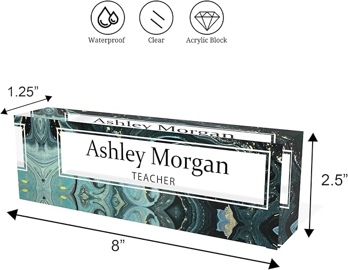 Personalized Desk Name Plate, Custom Acrylic Name Plate, Gift for Her, Dad, Boss, Office Decor, Custom Sign, Unique Accessories