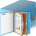 Skyygemm 36 Pcs Classification Folders Letter Size, 2 Pocket Dividers Pressboard File Folder with Fasteners, Expanding File Organizer Bulk for Teachers, Clergy, Office, Church, Christmas (Blue)