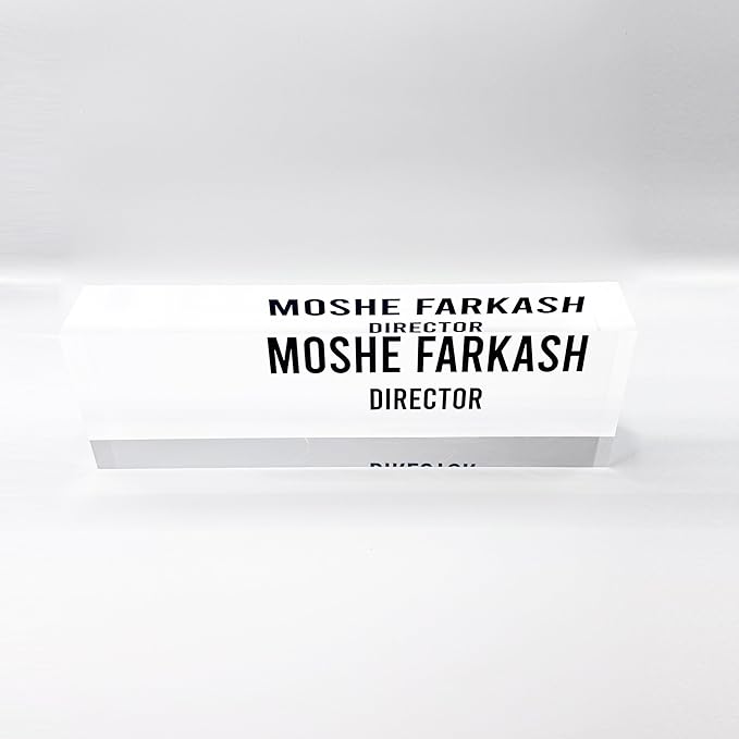 Artblox Office Desk Name Plate Personalized | Custom Name Plates for Desks with Your Logo On Clear Acrylic Glass - (8" x 2.5")