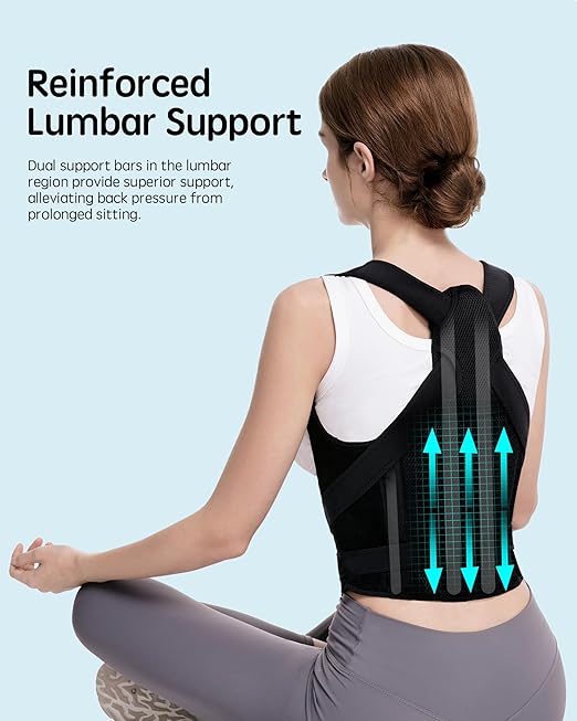 Back Brace Posture Corrector for Women and Men, Adjustable Upper and Lower Back Support for Pain Relief, Hunchback, Scoliosis, Comfortable and Invisible Under Clothes