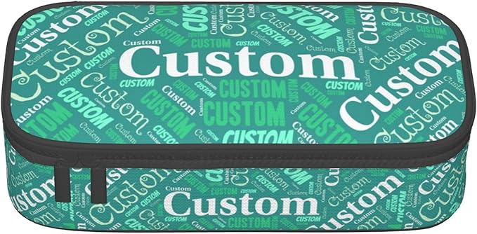 Custom Pencil Case with Name, Personalized Pen Bag Add Your Image Text, Large Storage Students Stationery Pen Box with Zipper Durable Pencil Box for Girls Boys Office School