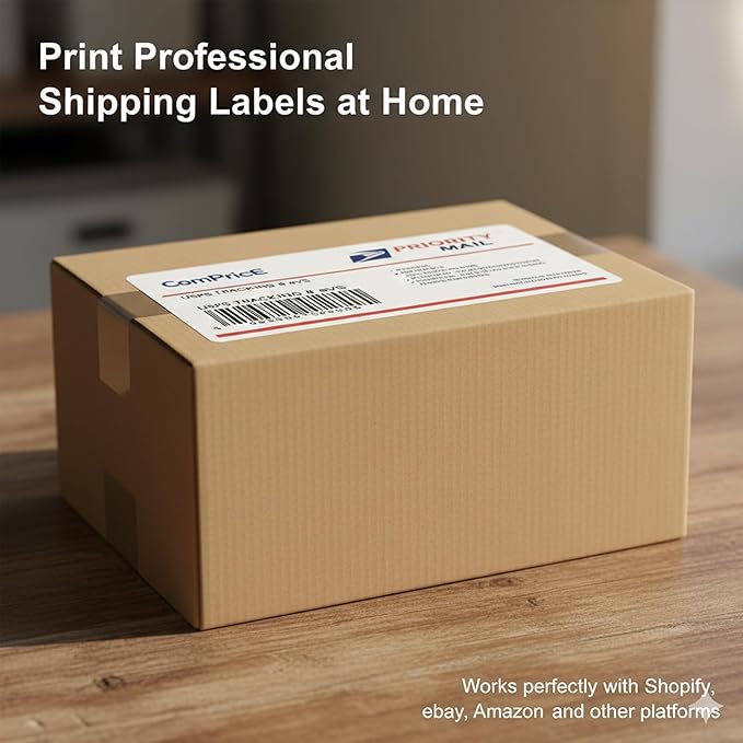 VZCPYTPM 200pcs Printable Shipping Labels,5.5" x 8.5" Adhesive Sticker for Printer,for Mailing,Packing,Address Labels,Organizing & Office Use