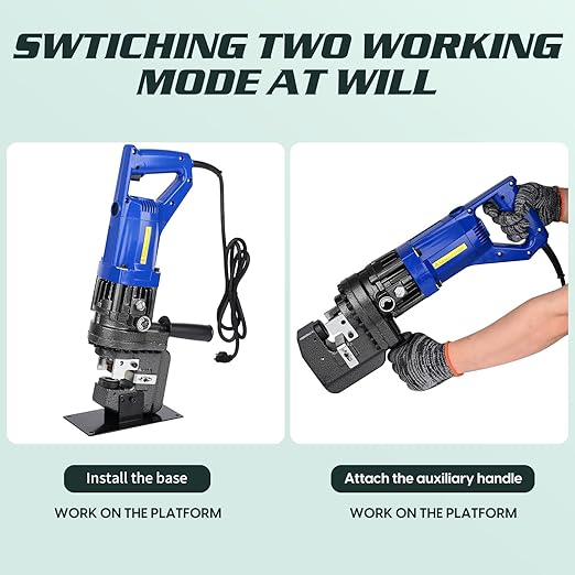 1300W Electric Hydraulic Hole Puncher, Electric Hydraulic Hole Punch for Metal Fast 2-3 Sec, Portable Steel Hole Punch with Dies Φ1/4" 3/8" 1/2" 11/16" 4/5" for Angle Iron Steel Aluminum Copper Plate