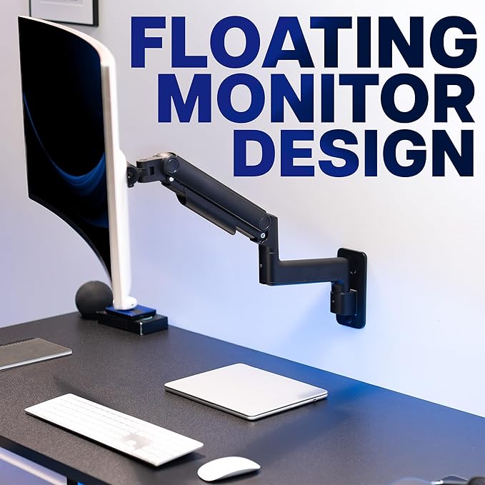 VIVO Premium Ultrawide Monitor Counterbalance Wall Mount for up to 49 inch Screens, Holds 44 lbs, Full Motion, Max VESA 100x100, Black, MOUNT-V101V