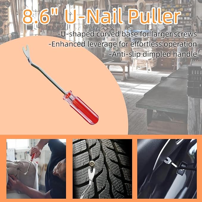 INBWENH 4Pcs Upholstery Staple Remover Tool Set Nail Puller, Staple Puller Set Including End Cutting Plier, Tack Pullers, Carpet Remover, Removing Staples from Construction Furniture Floor Wall Wooden