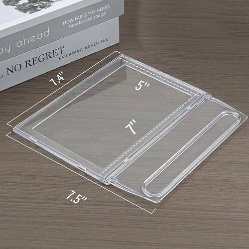2 Pack 5x7 Inch Sign Holder Horizontal, Double-Sided Usage with Swivel Base for Table Display, for Office, Store, Restaurant, Retail Counters, for Name Sign, Message Board, Note
