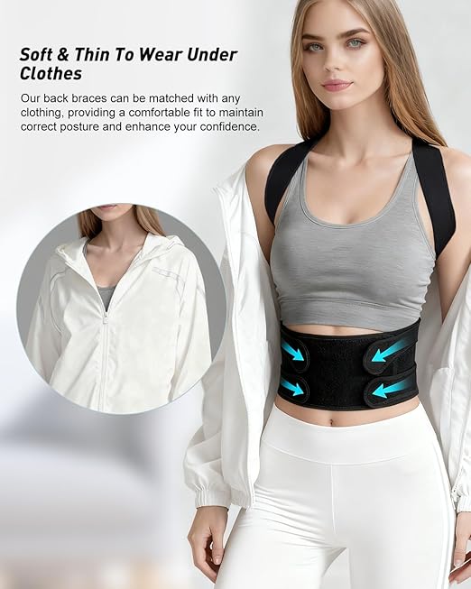 Back Support Brace Posture Corrector for Women and Men,Upgraded Full Back Brace Support, Upper and Lower Back Pain Relief - Scoliosis, Hunchback, Hump, Thoracic,Size L