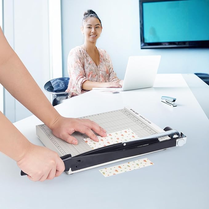 Paper cutterGuillotine Paper Cutter：Guillotine Paper Cutter Accurate Cutting with Safety Guard,8 Sheets Capacity,Magnetic Guide,Heavy Duty Metal Base, Perfect for Cardstock,Cardboard,Vinyl,Crafts