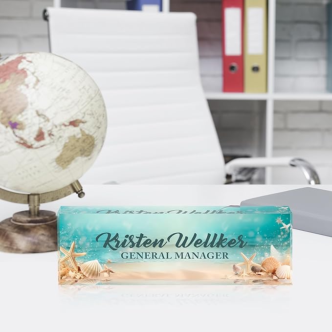 Desk Name Plate Personalized, Name Plate for Desk, Custom Office Desk Decor Office Gifts for Women Men, Acrylic Desk Accessories Employee Appreciation Gifts for Boss, Manager, Teacher, Nurse