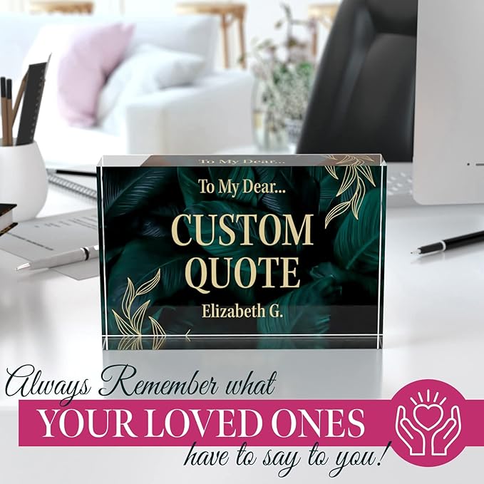 Custom Acrylic Sign Personalized, Custom Desk Name Plate, 18 Styles, (4"x6"), With Gift Box, USA Made by Acryluxe. (Luxurious)