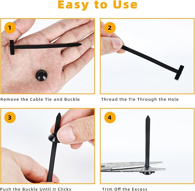 100 Pcs Nylon Universal Cable Tie Buckle Kit - Heavy Duty Multifunctional Nylon Zip Ties with Locking Pins & Buttons, UV Resistant, for Automotive Repair, Bumper Clips, Wiring Harness