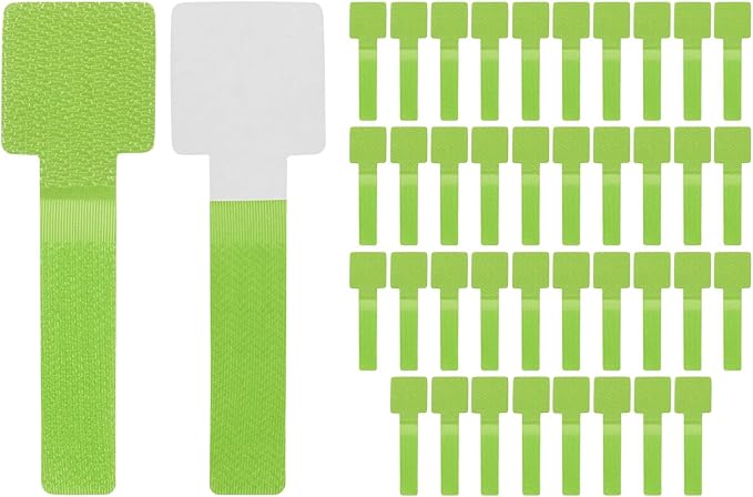 40-Pack Hook and Loop Cable Ties, 3.5 x 1.1 Inch Adjustable Self-Adhesive Cord Organizer for Desk/Home/Wall/Office Essentials, Cable Management Under Desk [Green]