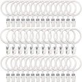 AMZSEVEN 40 Pack Metal Curtain Rings with Clips, Drapery Clips Hooks, Decorative Curtain Rod Clips 1.5 in Interior Diameter, Rustproof White