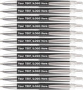 AGOWOO Personalized Pens with Custom Name Text Logo Bulk 100/200/300/500 Pcs Optional for Business Church Customized Ballpoint Pen (Black)
