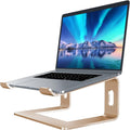 SOUNDANCE Laptop Stand, Aluminum Computer Riser, Ergonomic Laptops Elevator for Desk, Metal Holder Compatible with 10 to 15.6 Inches Notebook Computer, Gold