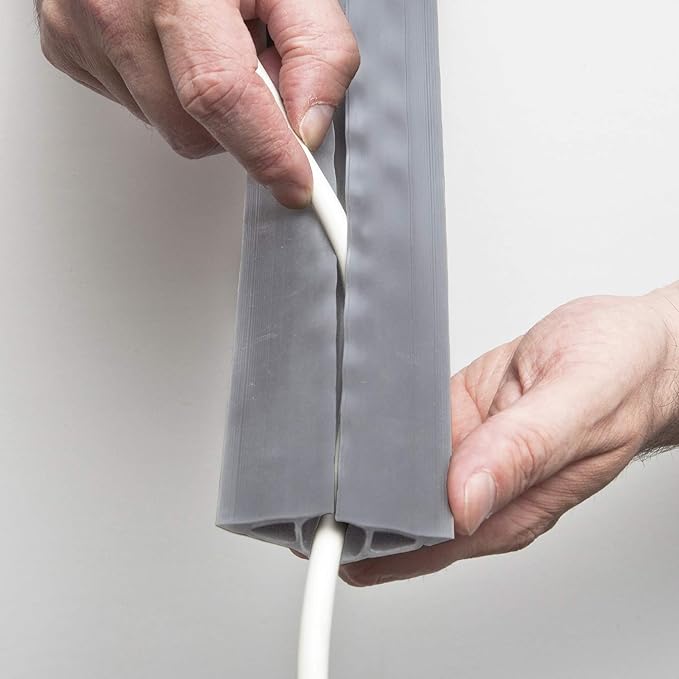 D-Line 6ft Floor Cord Covers 3-Pack (18ft Total Coverage), Cable Protector Case Pack, CC-4/3PK, Protect Cords and Prevent Trip Hazards, Gray (Pack of 3)