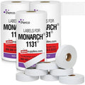 Perco White Pricing Labels for Monarch 1131 Price Gun – 3 Sleeves, 24 Rolls Value Pack - 60,000 Price Marking Labels – with Ink Rolls Included