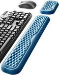 Vaydeer Wrist Rest for Keyboard and Mouse, Computer Ergonomic Wrist Support Pad, Soft Memory Foam Arm Cushion for Desk, Palm Hand Office Laptop Typing-Ocean Blue