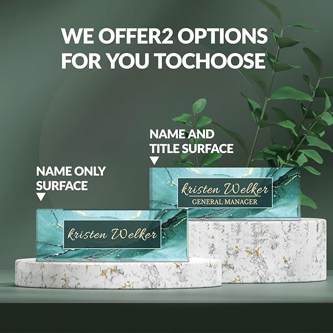 Desk Name Plate Personalized, Custom Name Plate for Desk, Acrylic Desktop Accessories, Office Gift & Decor for Women Men, Teacher Nurse Boss Employee Appreciation Gifts