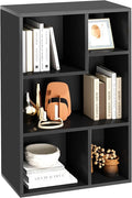 VECELO 31 Inch High Modern Kids Bookcase, 3-Tier Wide Bookshelves, 5 Cube Storage Organizer with Anti-tip Kit, Different Height Open Storage Fits Tallest Hardcovers, Easy to Install,Black