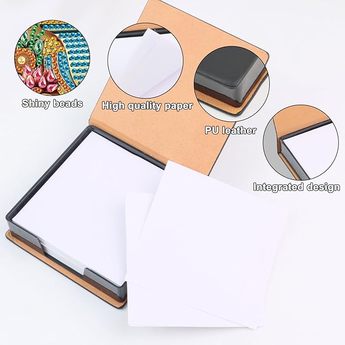 Pharaoh Diamond Painting Kit Note Box,Memo Paper Storage Box Diamond Art,Sticky Note Holder Diamond Art,Diamond Painting Memo Pad For Office Desk. (Pharaoh)