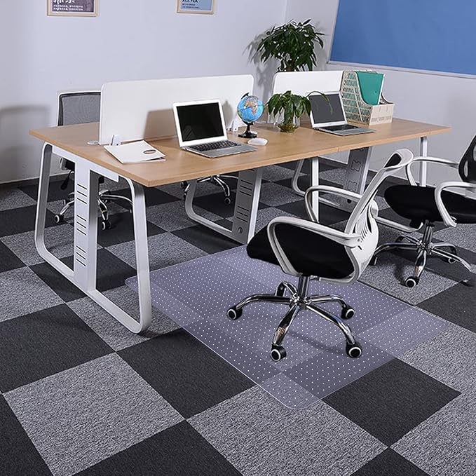 Amyracel Chair Mat for Carpet, 48'' x 36'' Clear Computer Desk Chair Mat for Low Pile Carpeted Floors, Easy Glide Plastic Floor Mat for Office Chair on Carpet Protection