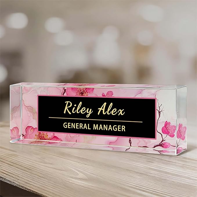 Desk Name Plate Personalized, Office Decor Cute Desk Accessories for Employee Appreciation Gifts Office Gifts for Boss, Teacher (S2)