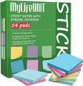 MyLifeUNIT Sticky Notes 3x3, Bulk Pack 54 Note Pads 5400 Sheets for Daily Reminder, Self-Stick Notes with 6 Assorted Colors