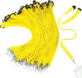 Patelai 120 Pcs Breakaway Lanyards with J Hook Bulk Flat for ID Badges Neck Badge Lanyards Card Nametag Holder Neck Straps (Yellow)
