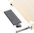 VIVO Large Clamp-on Computer Keyboard and Mouse Under Desk Slider Tray, 27 x 11 inch Pull Out Platform Drawer, White, MOUNT-KB05W