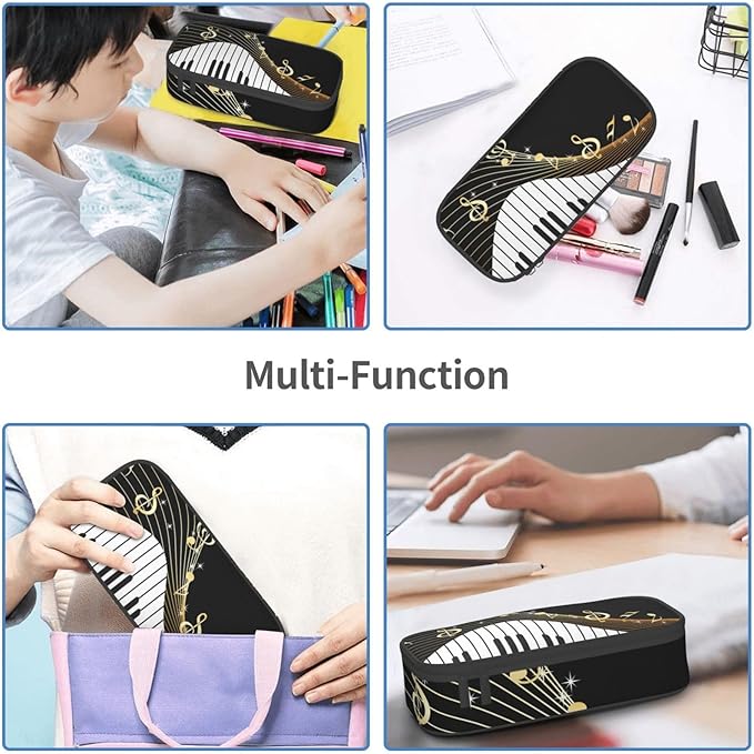 Music Pencil Case Pencil Pouch Large Capacity Pen Bag School Office Organizer Stationery Storage Box For Girls Boys Teen Kids