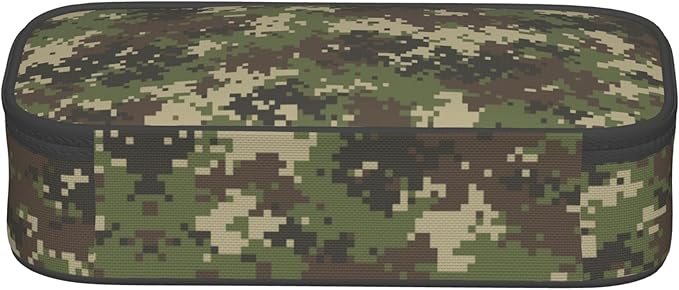 Camo Pencil Case for Kids Boys Girls, Big Capacity Green Pencil Pouch, Portable Pencil Box Stationery Storage Desk Pen Bag for School Office