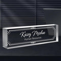 Custom Engraved Name Plate for Desk, Acrylic Desk Name Plate Personalized, Office Desk Decor for Women Men, Acrylic Desk Accessories, Office Gifts for Boss Manager Teacher, Employee Appreciation Gifts