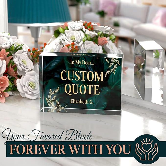 Custom Acrylic Sign Personalized, Custom Desk Name Plate, 18 Styles, (5"x7"), With Gift Box, USA Made by Acryluxe. (Luxurious)