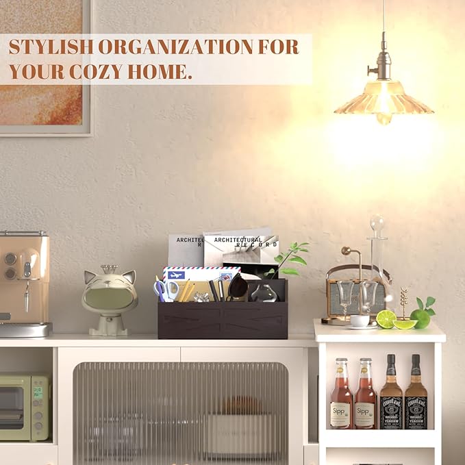 Large Mail Organizer Countertop,Farmhouse Desk and Kitchen Countertop Storage, Letter Sorter, Desk Mail Organizer and Bill Organizer, Desktop File and Paper Holder