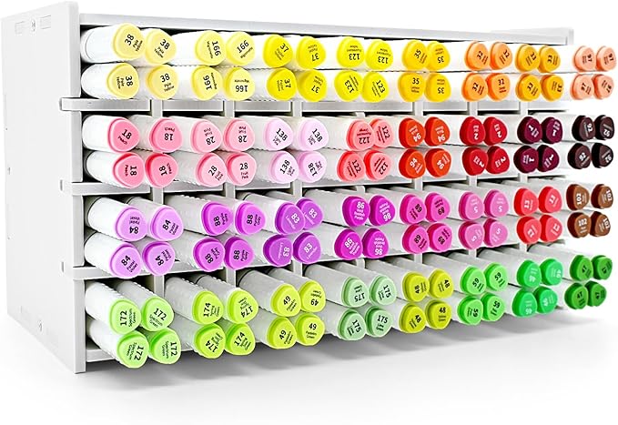 Marker Storage Organizer, Marker Holder for 128 Markers, Art Markers, Watercolor Brushes, Colored Pencils Organizer Holder for Desk