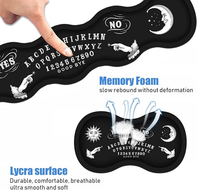 Ergonomic Keyboard Wrist Rest and Mouse Pad Wrist Rest Set, Large XXL Gaming Mousepad 31.5"x 11.8", Memory Foam, Easy Typing Pain Relief, Multifunctional Desk Mat for Office & Home, Ouija Board