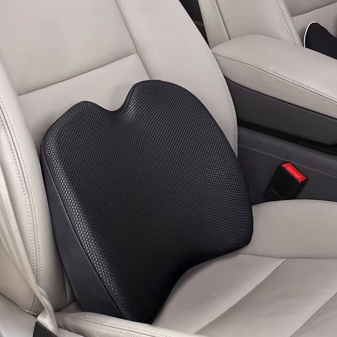 SPRFUFLY Car Headrest Lumbar Support Pillow, 100% Memory Foam Lumbar Pillow with Breathable Removable Cover, Ergonomic Design -Neck Back Pillow Lumbar Support Pillow for Car Seat (Backsaver-One)