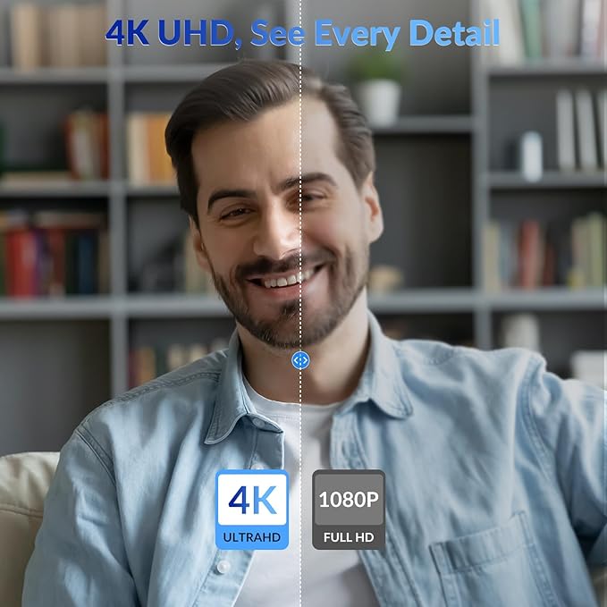 NEWORK 4K Webcam with Sony Sensor, PDAF Autofocus, 1080P@60FPS, 2 Noise Reduction Mics, Auto Light Correction, USB Plug&Play, Privacy Cover, 79°FOV, Streaming Camera for PC, Mac, Laptop, Video Calls