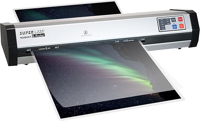 SINCHI Commercial Laminator Machine – Ultra-Fast 2-Min Warm-Up, Premium Aluminum Housing, 81 in/Min Speed (9 Seconds/Page), 13-Inch 6-Roller Design, Ideal for Schools, Busy Offices, and Print Shops